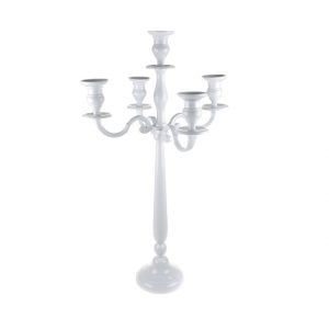 11056961CB Aluminium Ivory White Candelabra 80cm