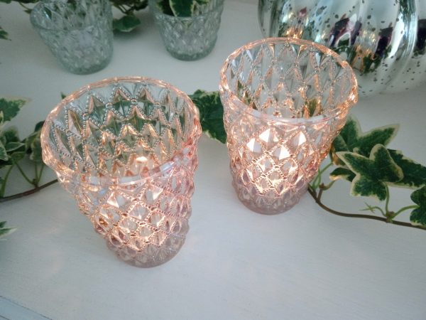 Antique Look Glass Tealight Holder