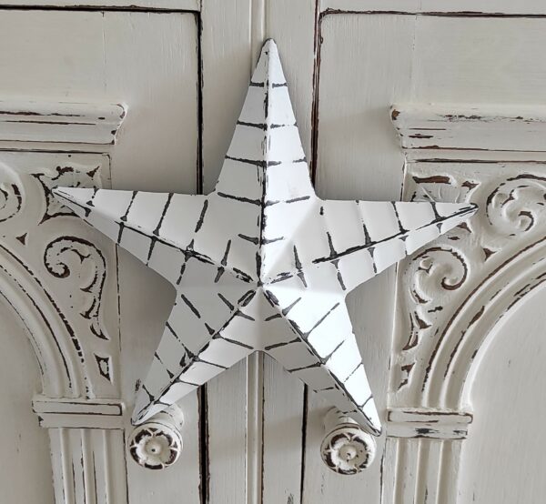 White Metal Amish Barn Star 20cm