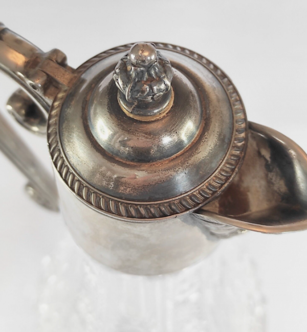 Vintage Silver Metal Glass Wine Jug C1970 - Image 2