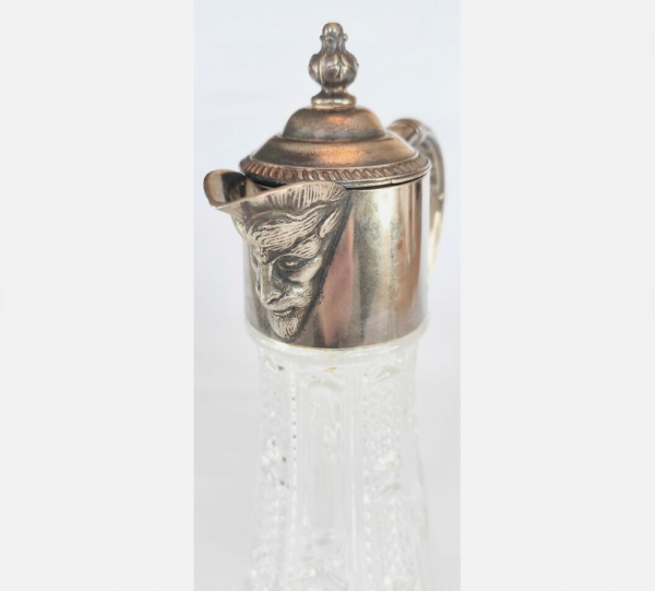 Vintage Silver Metal Glass Wine Jug C1970 - Image 6